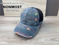 Mũ lưỡi trai vải Jean goats - ( nón kết rin tua rách bụi bặm thời trang )