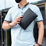 GANYI Store "Mens Genuine Leather Envelope Clutch Bag - Large Capacity Business Handbag - Made in Malaysia"