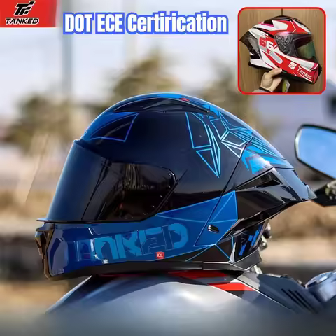 TANKED Motorcycle Sport Bike Helmets DOT ECE2206 Cosas Double D Street Capacete S M L Moto Hemets fo