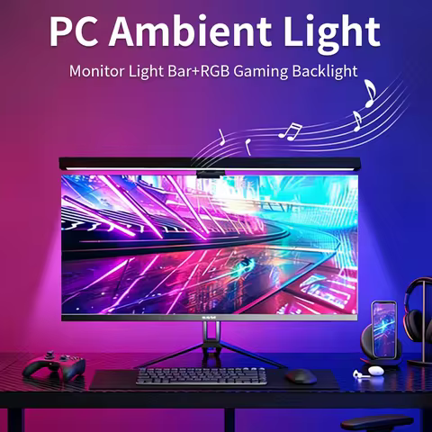 LED RGB Gaming Ambient Light Flexible Silicone Backlight Smart Desk Light Bar Eye Protection LED Lam