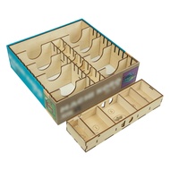 The Broken Token Machi Koro Compatible Game Organizer - Wood Storage Box with Multiple Dividers, Row