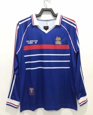 1998 France Home Long Sleeve Retro Jersey/football Uniform/wave Shirt/color Blue Jacket NEW Authenti