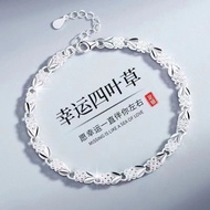 周大F足银S999纯银手链女款兔子爱心四叶草手链520送女友老婆礼物Zhou Da F Foot Silver S999 Pure Silver Bracelet for WomenNew model
