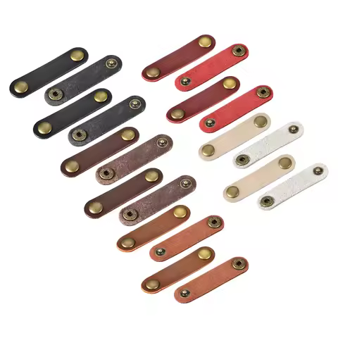 20Pcs Leather Cable Straps Cord Organizer Cable Clips Ties Portable Earphone Wrap Winder Wire Tie Ca