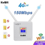 KuWfi 4G LTE CPE Wifi Router CAT4 150Mbps Wireless Router Unlocked 4G LTE SIM Wifi Router With External Antenna WAN/LAN RJ45 gubeng
