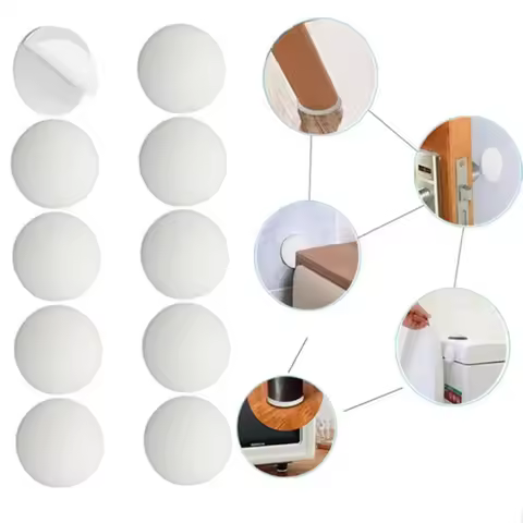 6/1pc Self Adhesive door stopper sticker invisible round Silicone Pad Door Handle Bumper Wall Shield