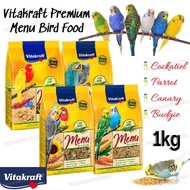 Vitakraft Premium Menu Parrot / Cockatiel / Canary / Budgie Food Bird Food (1kg)