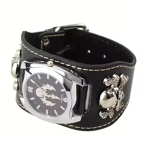 Steel Master Black Deacon Personality Watch Male Fashion Punk Creativity anime Wristwatch Cool Anime