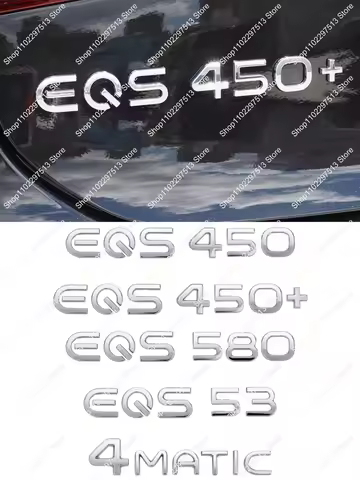 3D letter ABS material EQS53 EQS450+ EQS450 EQS580 4MATIC For V297 Tail-mounted logo Sticker Accesso