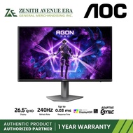 AOC Agon Pro AG276QZD2 26.5" QHD (2560x1440) 240Hz 0.03ms QD OLED Adaptive Sync Gaming Monitor (Blac