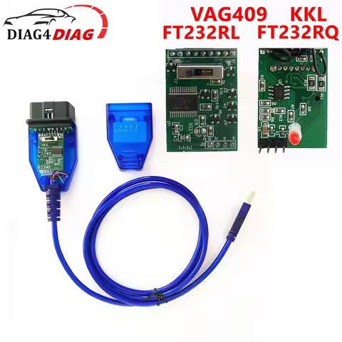 FTDI VAG409 KKL FT232RL FT232RQ Chip For Fiat Ecu Scanner βVAG 409.1 For OBD2 USB Interface Diagnost