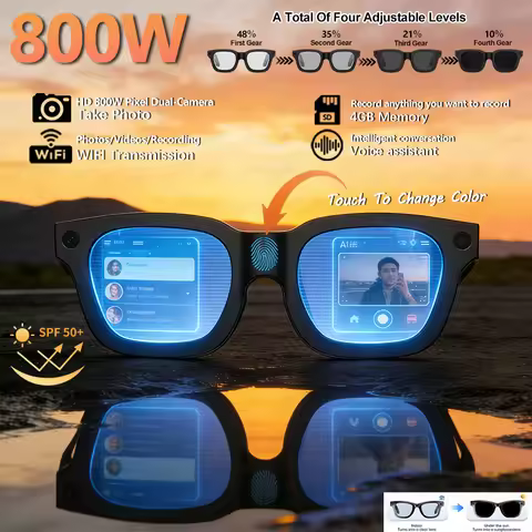 2026 New AI SmartGlasses 8MP HD Camera Shooting Everything Recognition AI Translation 300mah 32GB St