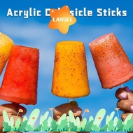 LANSEL Popsicle Mold, Reusable Transparent Popsicle Sticks, Replacement Acrylic Cake Pop Sticks