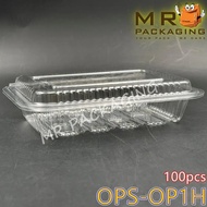 OPS - OP1H - Dulang Plastik BENXON [ 100pcs± ]  Makanan Jelas Plastik Pakai Bakeri - Bekas Makanan -