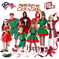 [Malaysia 🇲🇾 Ready Stick]Cosplay Christmas Dress Santa's Girl Elf Family New Year Party Event