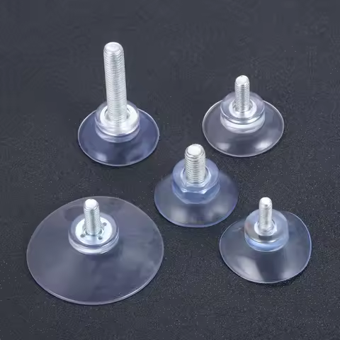 5pcs/set Suction Cup Hook M5/M6/M8 Screw Wall Rack Strong Rubber Base Sucker Magic Shell Clear Turn 