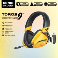 Vinnfier [Toros 9] Headphone Wireless Gaming Headphone with Detachable mic 7.1 Surround Sound