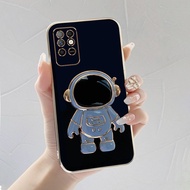 For case Hp Infinix Note 8 Silicone Electroplating astronaut stand Phone case
