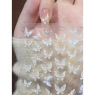 Cool Dreamy Butterfly Manicure StickerEmbossed Shell Gadget Aurora Glass Wearable Nail Patch