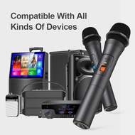 【Value Bundle】 1 Pair Wireless Microphone System Kits Handheld Karaoke Microphone Usb Home Party Smart Tv Speaker Singing Mic