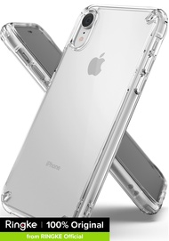 Ringke [FUSION] iPhone XR สว่างพีซีกลับ [Anti-Cling Dot Matrix] น้ำหนักเบาอัพเกรดกันชน TPU โปร่งใสฝาครอบสายรัดข้อมือสำหรับ Apple iPhone XR 6.1