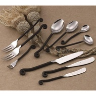 Gs-Gourmet Handmade 3104 Export 18-10 Stainless Steel Cooking Black Western Food Cutlery Spoon Black
