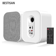 78Fkwrhiabm BESTISAN 60W Gaming Computer Active Speaker Bluetooth White Fabric Desktop Speakers Home