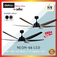 DEKA+ NEON 66 Ceiling Fan (66 Inch) 7+7+TURBO Speed LED Lighting Remote Control Fan Neon 66 LED, BIG
