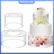 2 Pcs Acrylic Cake Stand Fillable Cake Risers 6/10 Inch Clear Cake Tier Stackable Cake Display Box with Lid Decorative Cake Display Stand Round Acrylic Riser Stand SHOPSBC6857