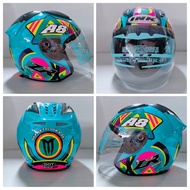 HELM CENTRO MOTIF A8 PINK.BLUE ICE EMBOSS SNI PAKING CEPAT
