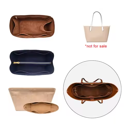 Fluffy Inner Bags For Coach City Tote Felt Insert Bag Makeup Handbag Organizer Purse Portable Zipper