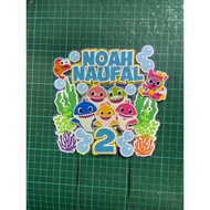 Baby shark cardstock topper