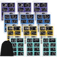 Lenwen Set of 96 Metal Puzzles for Adults with Pouch Puzzles for Adults IQ Test Disentanglement Puzz