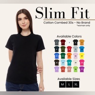 XAKKAIWA - XAKKAIWA SLIMFIT T-SHIRT - WOMEN'S PLAIN ONECK COTTON COMBED 30S - SLIM FIT SHORT SLEEVE 