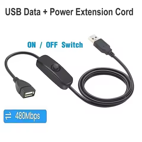 USB Cable Extension Cord Data Sync Charger With Switch ON/OFF Cable Extension USB 2.0 Male to Female