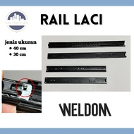 Standard Drawer Rail Track Double Drawer Rail BLACK Set 30cm 40cm/ - WELDOM