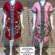 dress cheongsam merah imlek CNY sincia batik jumbo XL busui .