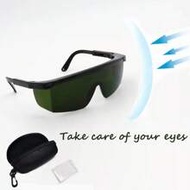 3pcs/Set (Adjustable Laser Protective Goggles + Portable Eyeglasses Case + Cleaning Cloth); Suitable