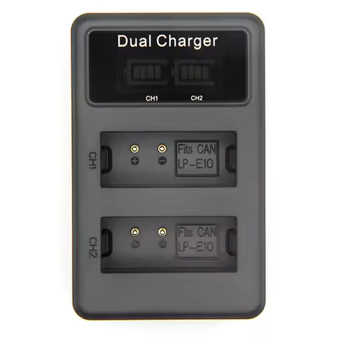 For Lp-E10 Usb Battery Charger Dual Ports Lcd Display Quick Charging Camera Digital Battery Charger 