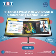 HP Series 5 Pro 34-inch WQHD Curved USB-C Conferencing Monitor – 534pm | IPS Panel, Built-in Webcam 