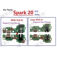 With IC USB Charging Port Board Dock Plug Socket Jack Connector Flex Cable For Tecno Spark 20 KJ5 KJ
