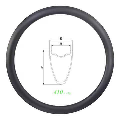 410g SL 700c 45mm clincher tubeless road disc carbon rim hook-less 30mm wide 25mm inner UD 3K 12K 24