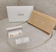 Dior VVIP專櫃贈品編織包包安裝連110 cm珍珠鏈