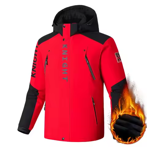 2024 Men's Winter Jacket Hooded Fleece Warm Parka Men Black Plush Coat Male Big Large Size Outerwear