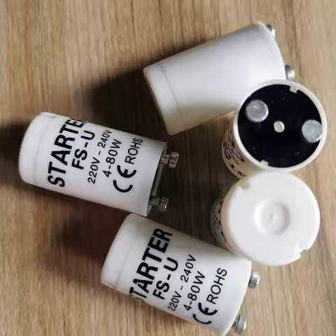 6pcs/set Single 220V-240V 4-80W Fluorescent Lamp Starter FS-U 25X TL Starter Tube Fuse Starters CE R