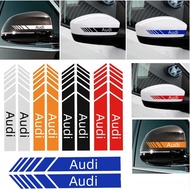 2pcs/pair Car Rear View Mirror Decal Stripe Sticker Car Embossed Decal Reflective Mirror Reverse Mirror Decorative Sticker for Audi