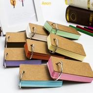 Amon Index Cards with Binder Rings Punched Note Cards Study Card Flashcard 3 5x2Inch