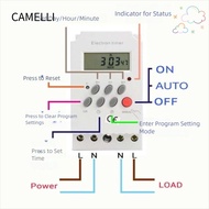 CAMELLI Digital Timer, 12V 220V Timer Switch, Portable 110V LED 50/60Hz Electrical Device Timer Elec