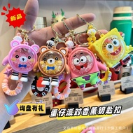 Creative SpongeBob SquarePants Aromatherapy Keychain Student Backpack Pendant Cute Bag Dec