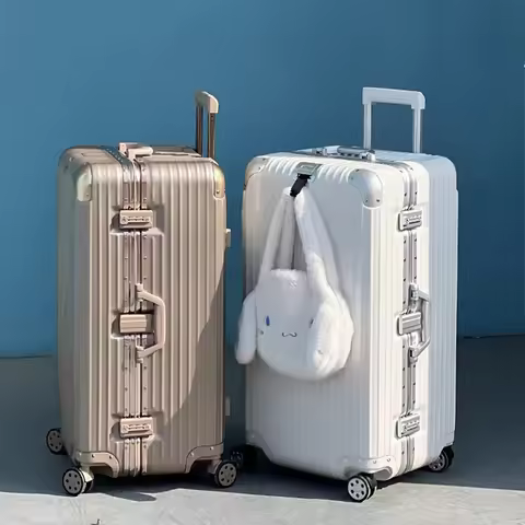 3:7 Large Capacity Suitcase 34-inch Thickened ABS + PC Aluminum Frame Password Trolley Luggage 20 in